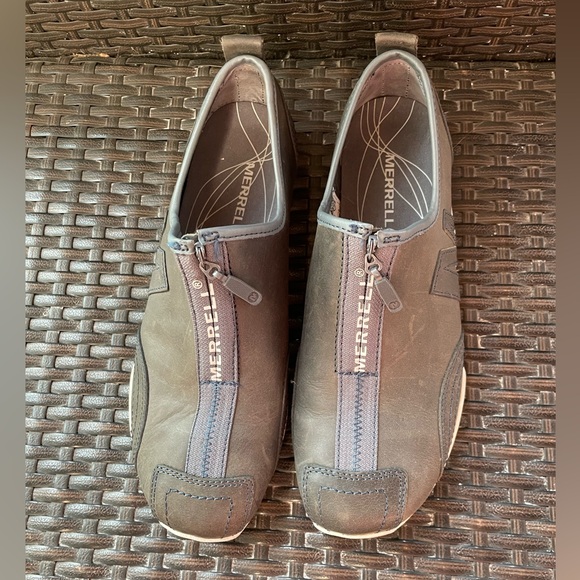 Merrell Barrado Women’s Leather gray Slip On Zip Up Performance Shoes Size 7.5 - Picture 2 of 7
